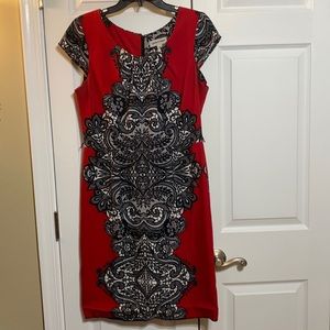 Red lace like dress